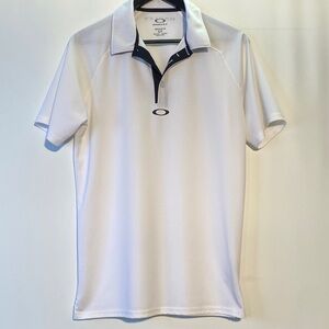 Oakley White Polo with Black Contrast Collar